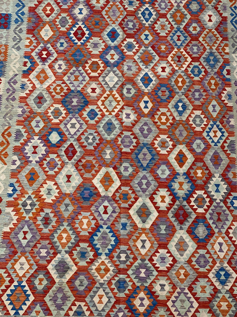 8 x 12 Multi-Color Red Kilim Rug K-39