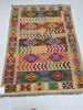 Load image into Gallery viewer, 5&#39; x 6&#39; Multi-Color Red Kilim Rug K-104