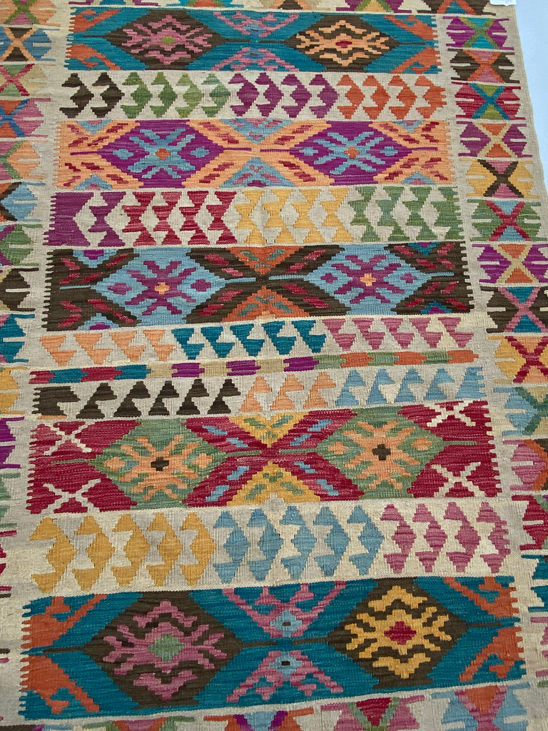 5' x 6' Multi-Color Red Kilim Rug K-104