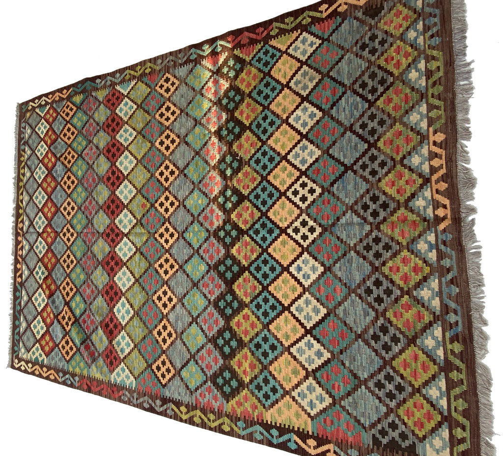 7 x 10 Multi-Color Red Kilim Rug K-115