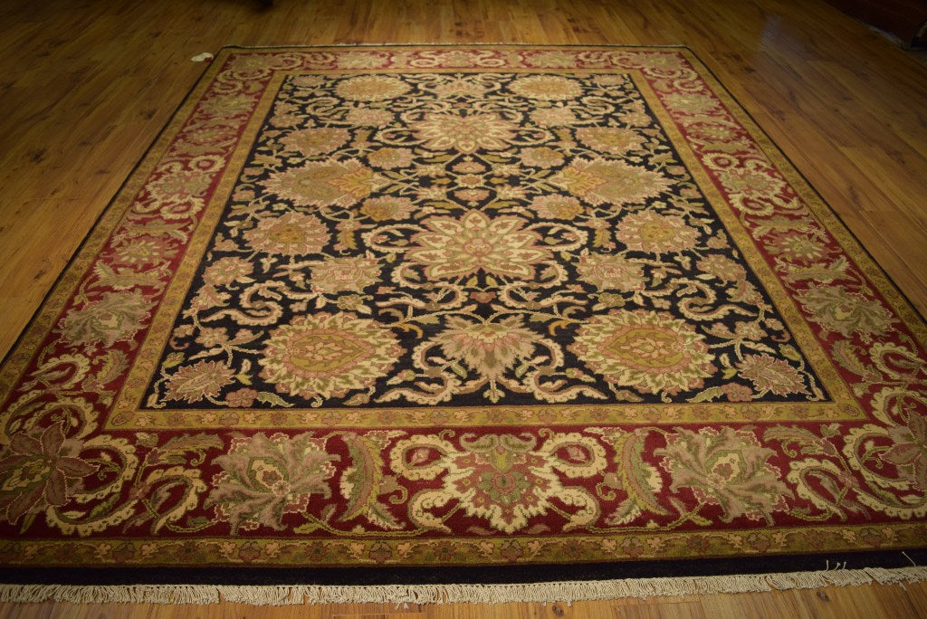 8.2 x 10.2 Black, Burgundy Quality handmade jaipour Rug 52932