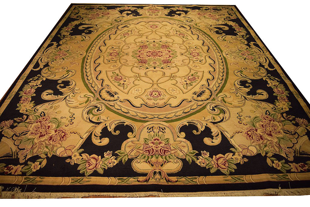 8.3 x 10 Beige Needlepoint Rug #LA-53013