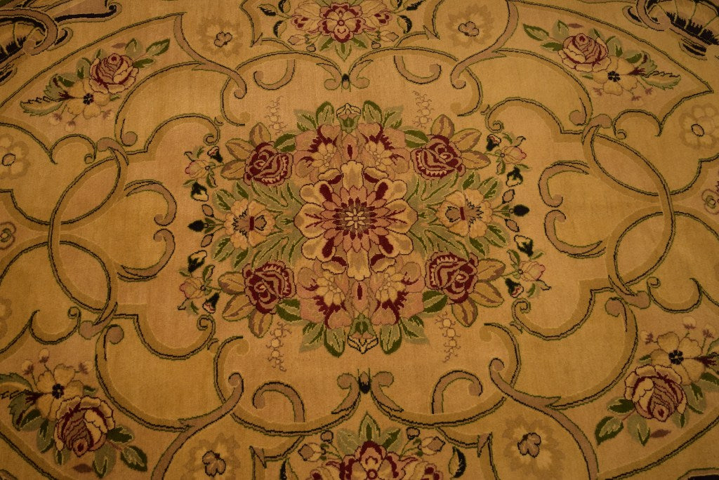 8.3 x 10 Beige Needlepoint Rug #LA-53013