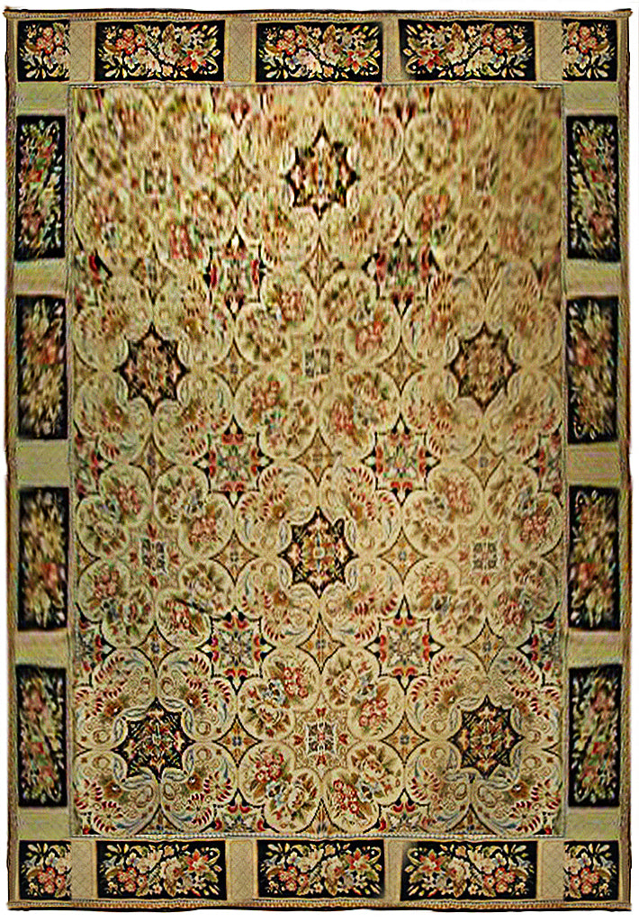 9.4 x 11.8 Happy Needlepoint Rug Handwork Art 11410