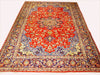 Load image into Gallery viewer, 8.2 x 11.9 Traditional Red &amp; Blue Persian Najafabad Isfahan Wool Rug 1155