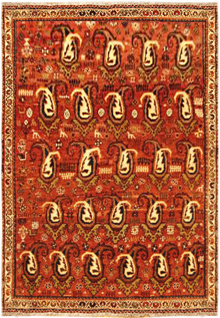 5' x 6'-Red-Semi-Antique-Persian-Shiraz-Tribal-Rug.jpg