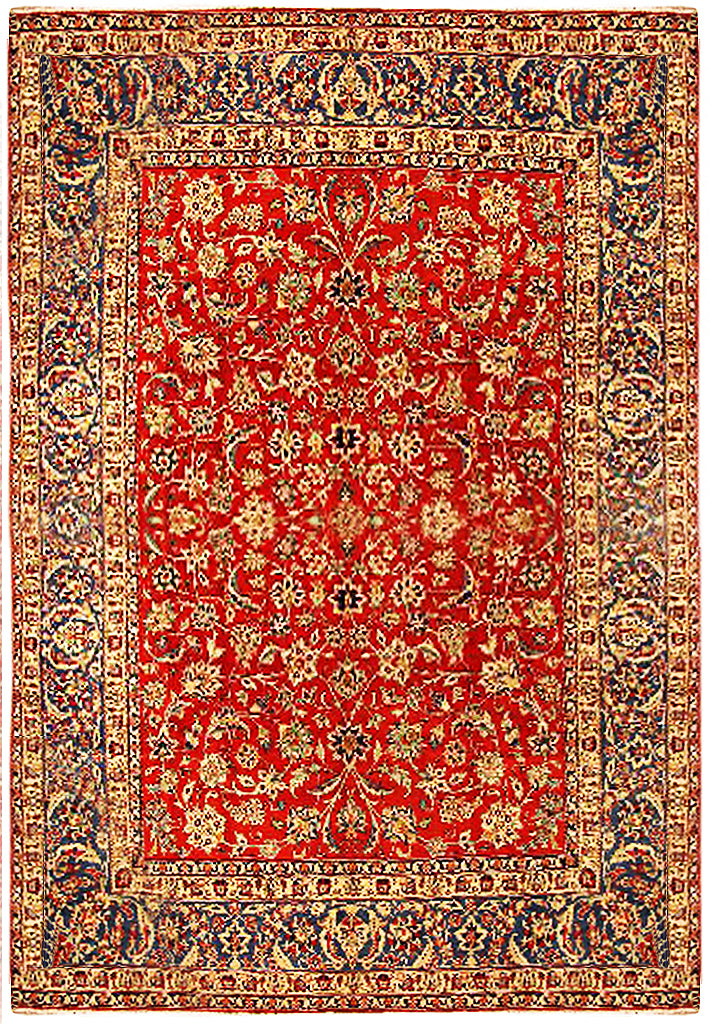 9.4 x 13.4 OLD Persian Esfahan WOOL Rug 12957
