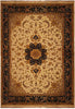 Load image into Gallery viewer, 8.6 x 11.8 Ivory Black Wool &amp; Silk Sino Rug 13596