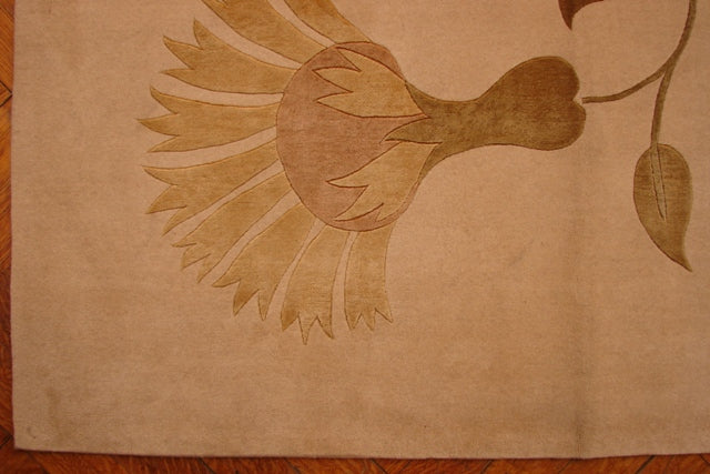 7.10 x 10 Beige Silk&Wool Nepalese/Tibet Rug #PIX-14258