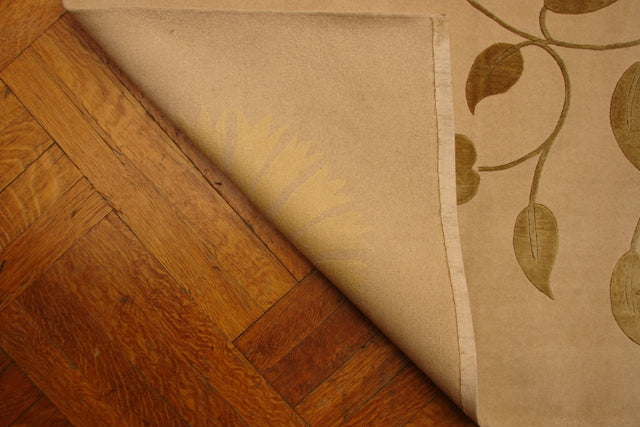 7.10 x 10 Beige Silk&Wool Nepalese/Tibet Rug #PIX-14258