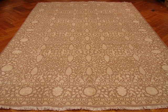 7.10 x 11.1 Two Tone Silk & Wool Rug NEUTRAL #PIX-14408