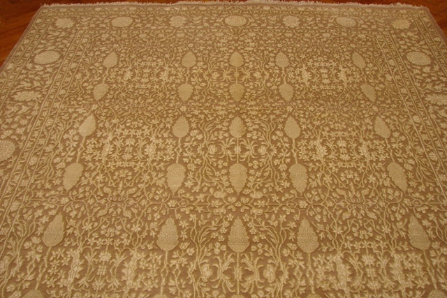 7.10 x 11.1 Two Tone Silk & Wool Rug NEUTRAL #PIX-14408