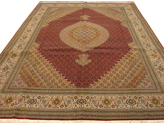 8.2 x 11.7 Authentic Persian Tabriz Mahi Rug Wool and Silk 400 KPSI 14506