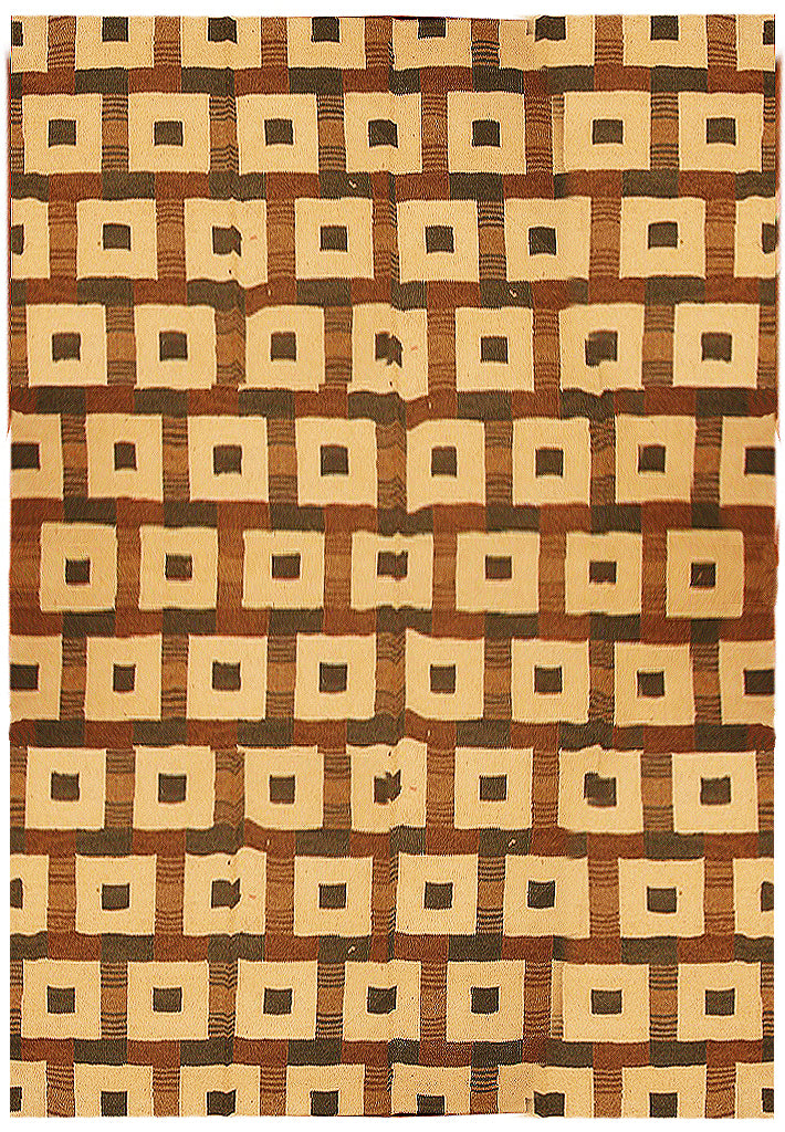 9.4 x 11.5 LOW PILE EUROPEAN Rug Brown Ivory 14610