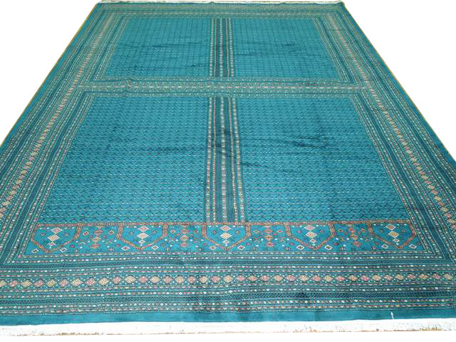 9' x 12' Sky Blue Bokhara Rug #PIX-15960