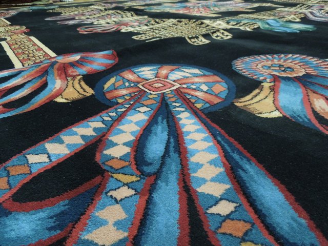 7.2 x 7.1 Black Minnici Design Rug #PIX-16004