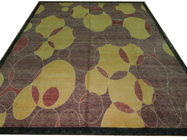 8.2 x 10.1 Contemporary Handmade Tibbetan Rug PURPLE 16103