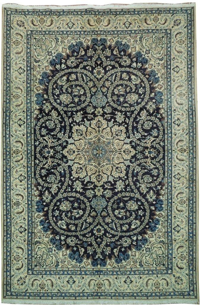 7x10 Authentic Handmade Persian Wool & Silk Nain Rug - Iran - bestrugplace