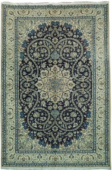 7x10 Authentic Handmade Persian Wool & Silk Nain Rug - Iran - bestrugplace