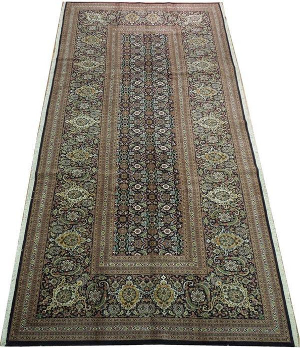 3x6 Authentic Handmade Wool& Persian Tabriz Wide Runner Rug - bestrugplace