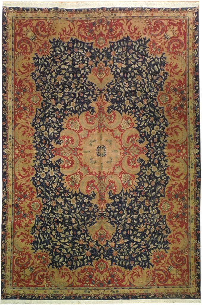 9.5 x 13.6 Navy Blue High Quality Rug 17304