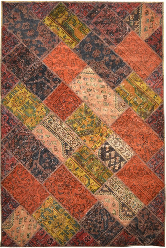 5.8 x 8.6 Multi-Color Persian Patchwork Rug 17788