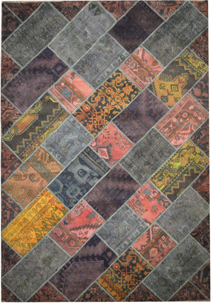 6.4 x 9.3 Multi-Color Persian Patchwork Rug Handmade CLEARANCE SALE   17790