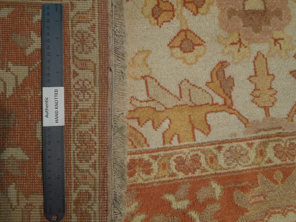 6.2 x 9.3 New Oushak Beige Coral Rust Chobi Peshawar Rug #PIX-18832
