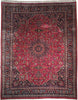 Load image into Gallery viewer, Red 10x13 Authentic Handmade Persian Mashad Rug - Iran - bestrugplace