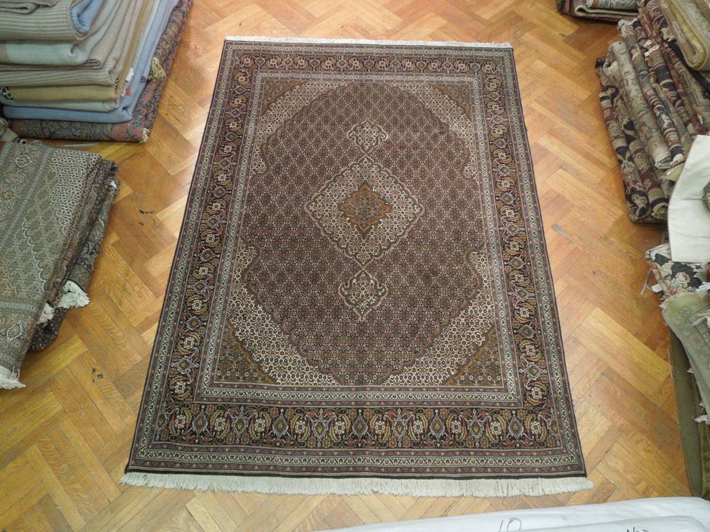6.9 x 9.8 Wool & Silk High End Persian Tabriz Mahi IRAN Rug 400 KPSI #PIX-19985