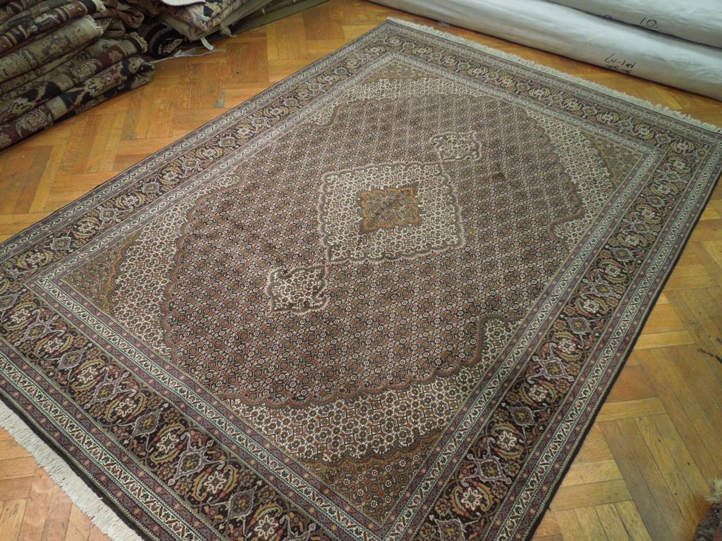 6.9 x 9.8 Wool & Silk High End Persian Tabriz Mahi IRAN Rug 400 KPSI #PIX-19985