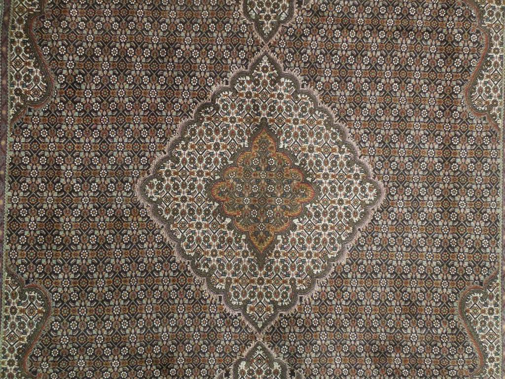 6.9 x 9.8 Wool & Silk High End Persian Tabriz Mahi IRAN Rug 400 KPSI #PIX-19985
