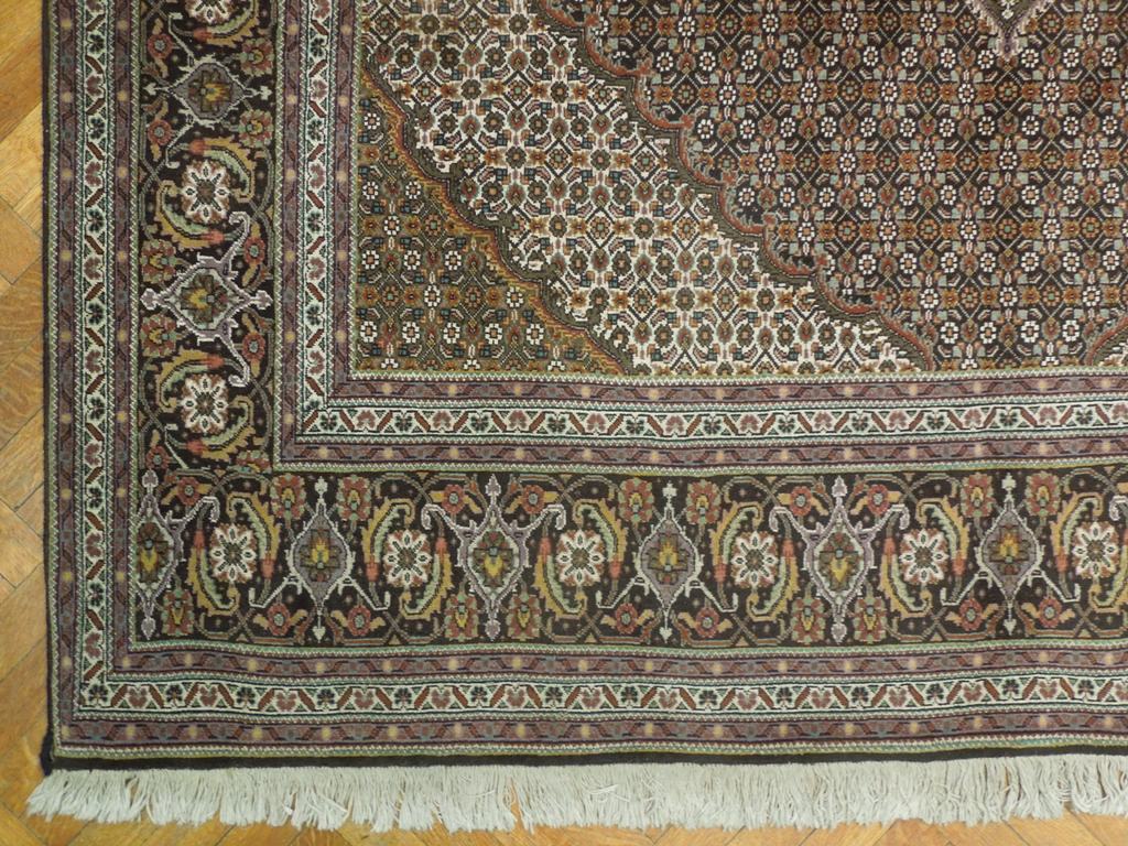 6.9 x 9.8 Wool & Silk High End Persian Tabriz Mahi IRAN Rug 400 KPSI #PIX-19985