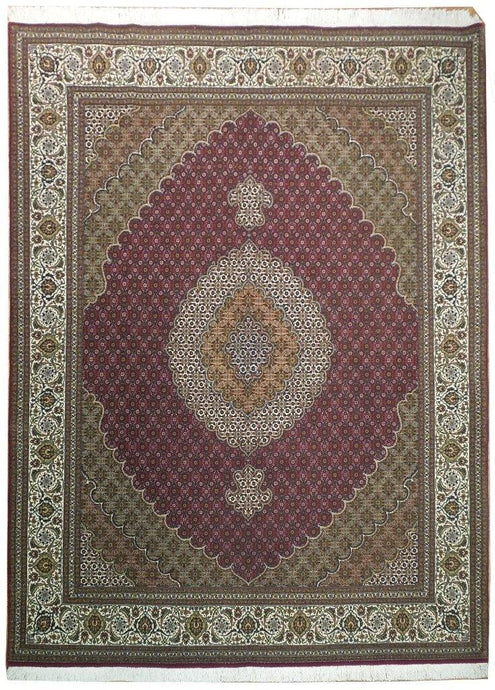 7x9 Authentic Handmade Wool & Silk High End Persian Tabriz Rug - Iran - bestrugplace
