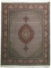 Load image into Gallery viewer, 6&#39; x 6&#39; Brown Persian Tabriz Wool &amp; Silk Rug 19993