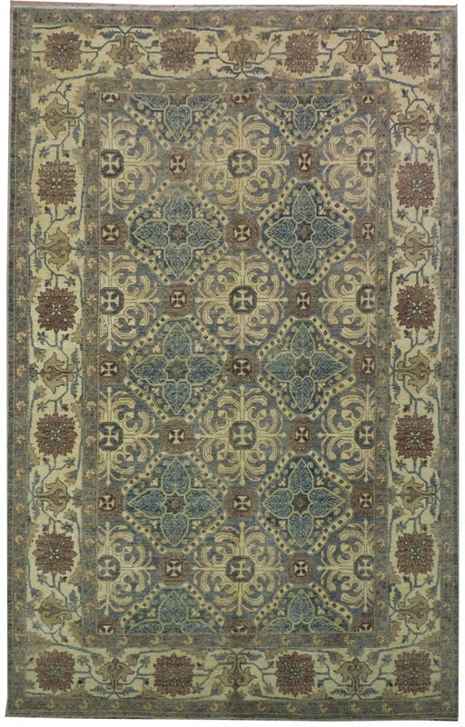5.9 x 9 Pine Green Chobi Peshawar Rug 20263