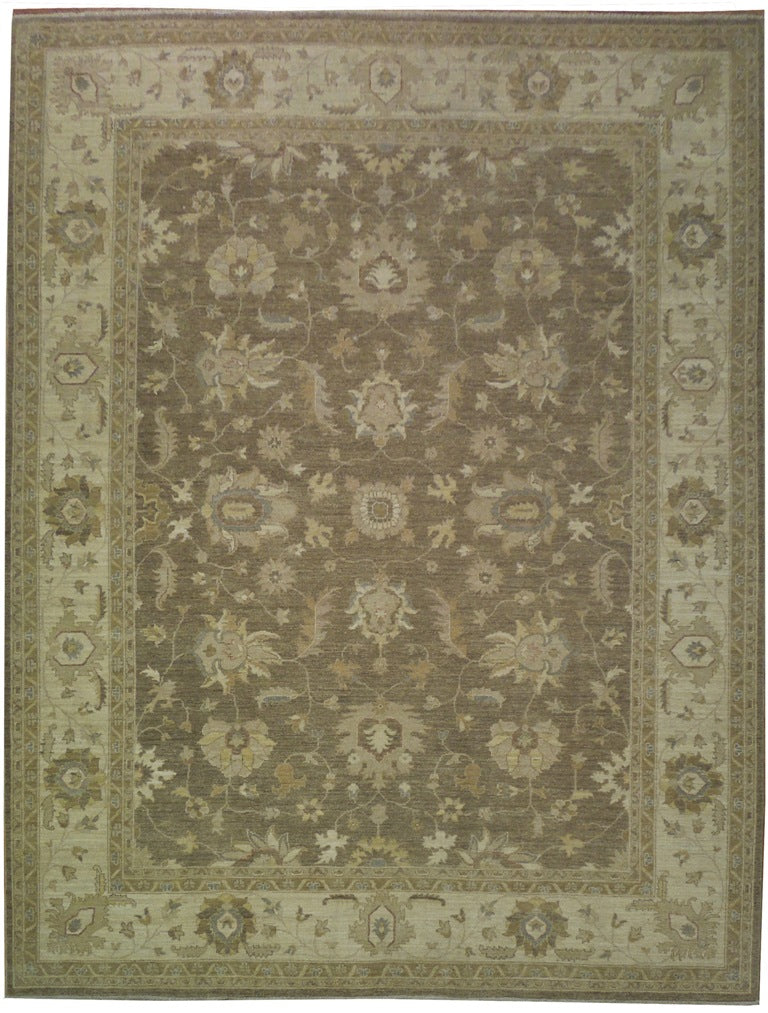 9.4 x 11.10 Neutral Sage Olive Green Chobi Peshawar Rug 20284