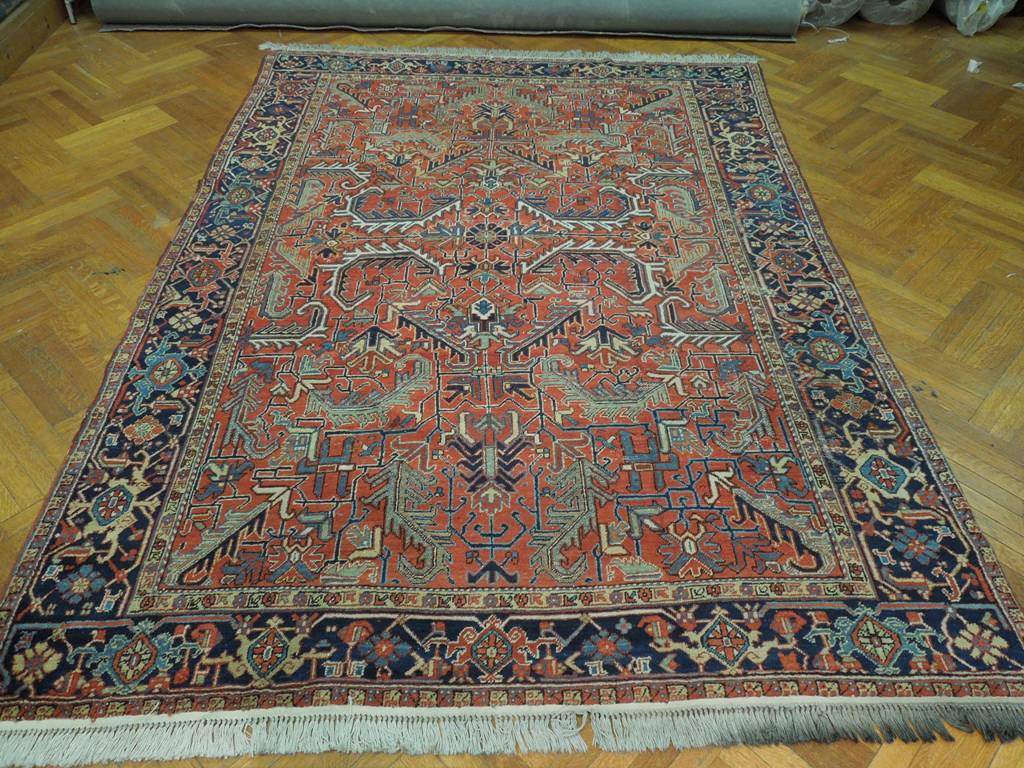 7.10 x 10.9 Antique Persian Heriz Rug #PIX-20434