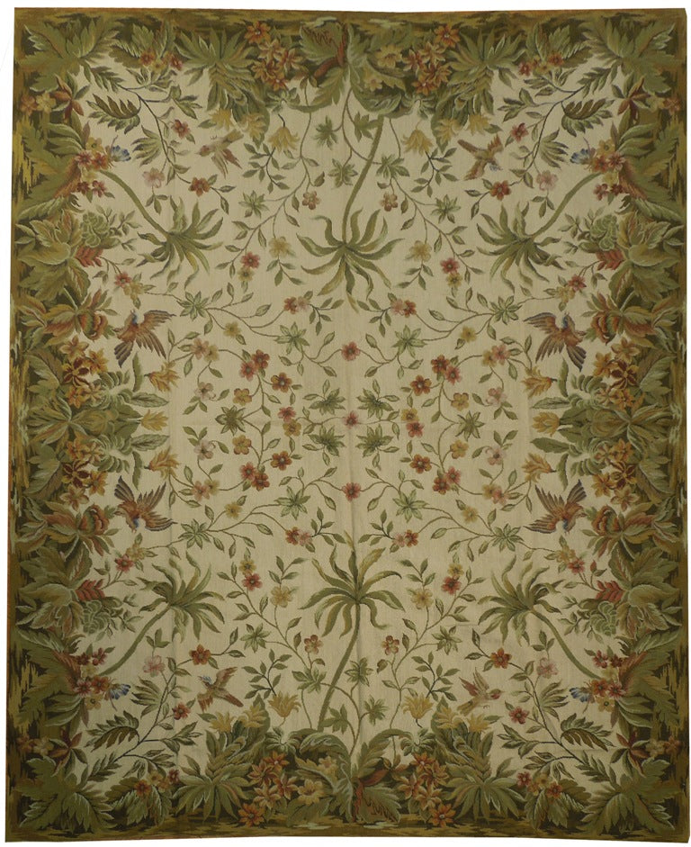 7.9 x 9.7 Needlepoint Flat Weave Rug SPRING 20778