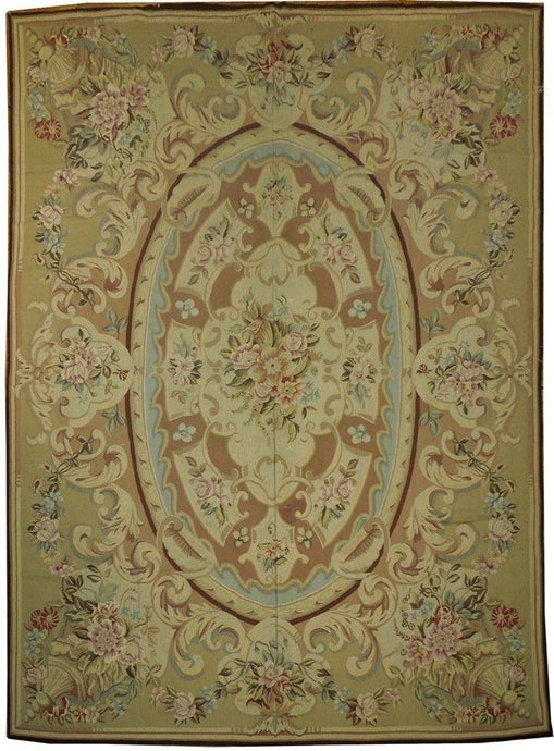 9x12 Aubusson Flat Weave Rug - China - bestrugplace