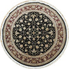 Load image into Gallery viewer, 5 x 5 Black Fine Quality Wool&amp;Silk Round Rug #PIX-20859
