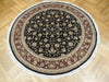 Load image into Gallery viewer, 5 x 5 Black Fine Quality Wool&amp;Silk Round Rug #PIX-20859