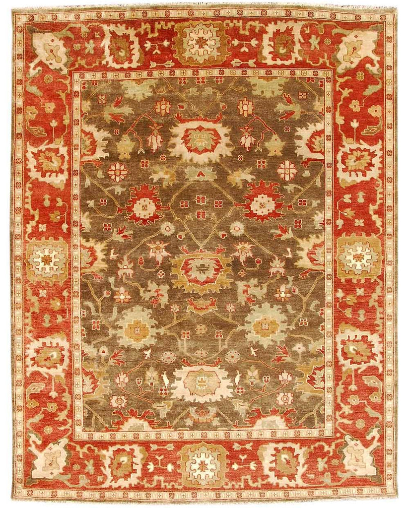 9.2 x 11.10 New Handmade Oushak Rug BROWN #PIX-21071