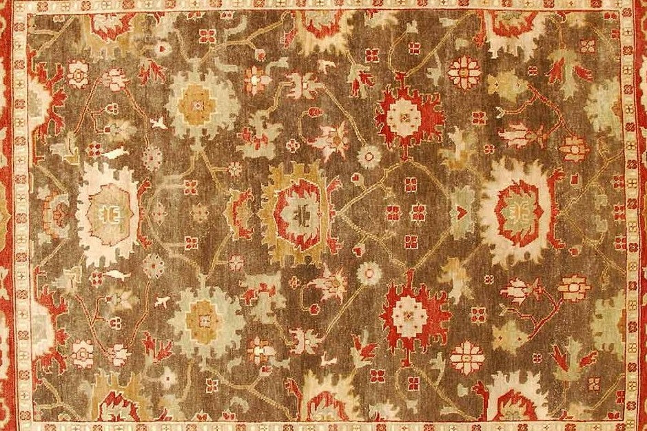9.2 x 11.10 New Handmade Oushak Rug BROWN #PIX-21071