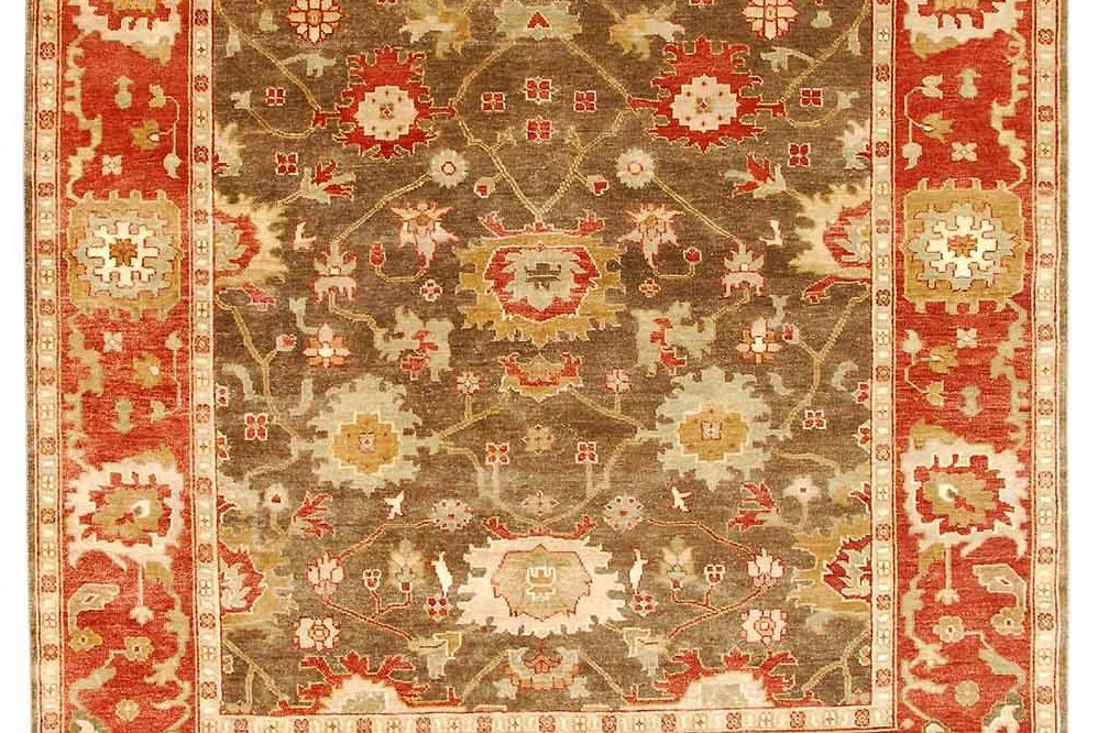 9.2 x 11.10 New Handmade Oushak Rug BROWN #PIX-21071