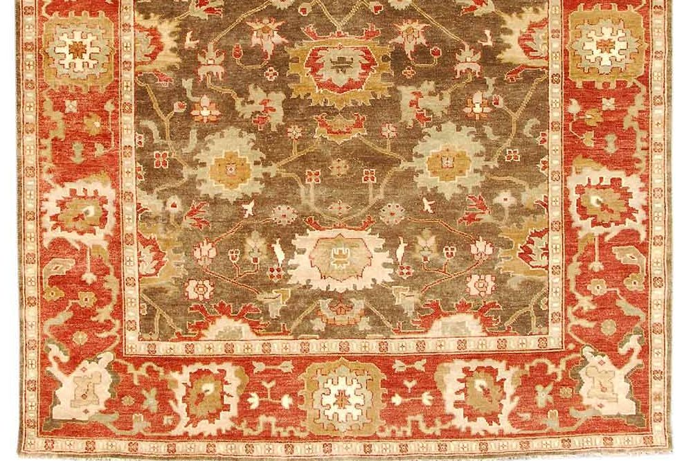 9.2 x 11.10 New Handmade Oushak Rug BROWN #PIX-21071