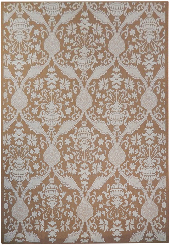 9.2 x 12.6 French Flat Aubusson Weave Rug BROWN 21390
