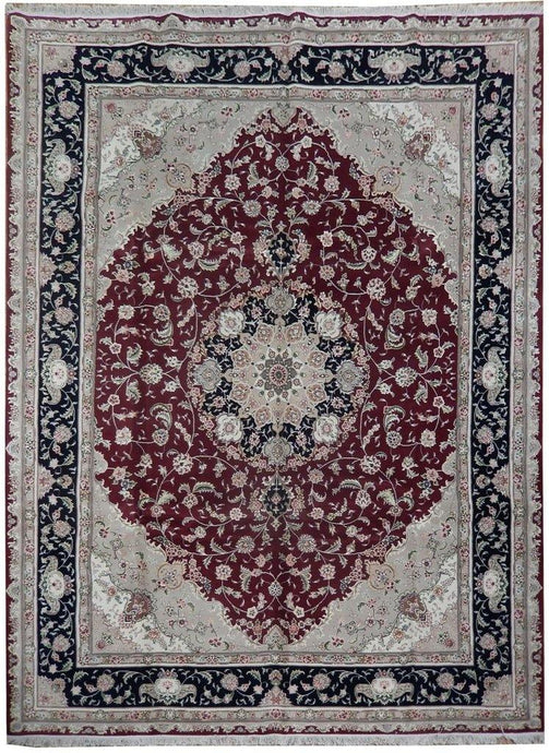 9x12 Wool & Silk Sino Tabriz Rug - China - bestrugplace