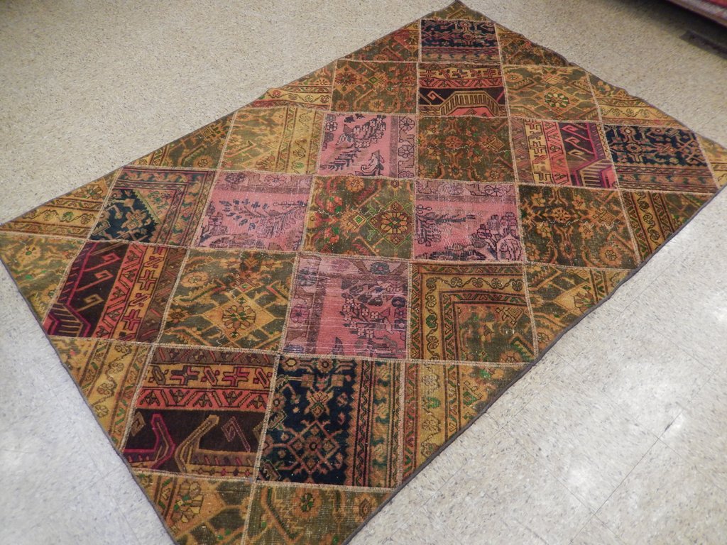 5.3 x 8 Semi-Antique Persian Patchwork Rug #PIX-22167