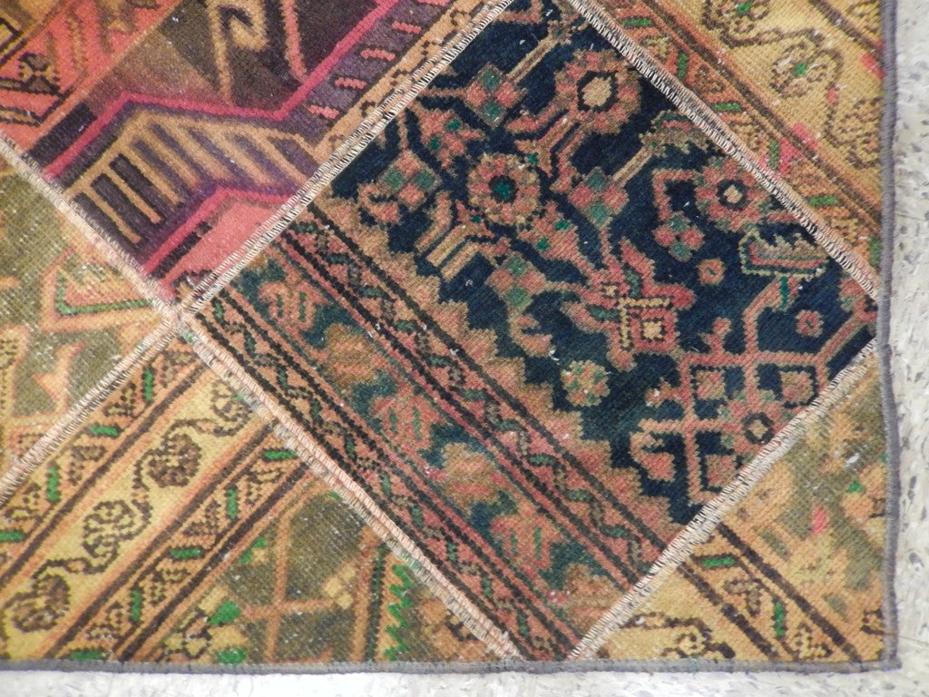 5.3 x 8 Semi-Antique Persian Patchwork Rug #PIX-22167